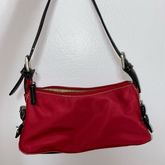 nine west red shoulder bag purse - Picture 2 of 10